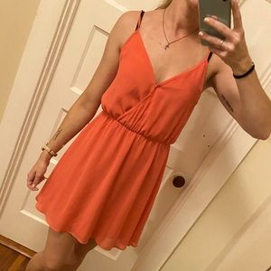 Pink skinny strap dress